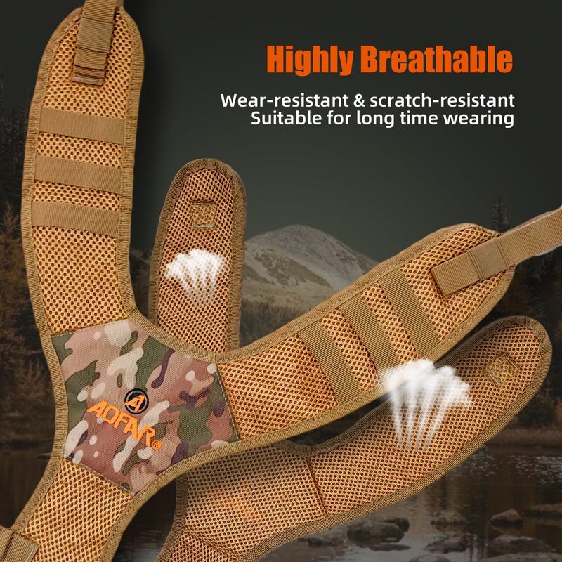 AOFAR Binocular Harness Chest Pack with Adjustable Strap, Lightweight and Large Capacity, Bino Case for Hunting, Hiking, Shooting, Camouflage - Image 3